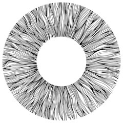 Obraz premium Abstract eye illustration. Iris decorative image. Circle png line sketch.