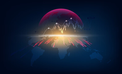 World business graph or chart stock market or forex trading graph in graphic concept suitable for financial investment or Economic trends business,graph candlestick,Abstract background.