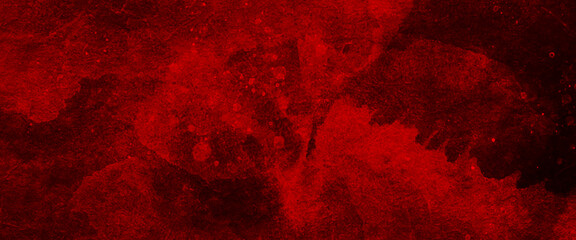 Red watercolor ombre leaks and splashes texture on red watercolor paper background, watercolor dark red black nebula universe. watercolor hand drawn illustration. red watercolor ombre leaks.  - obrazy, fototapety, plakaty