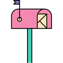 Open mailbox with vector letter icon isolated