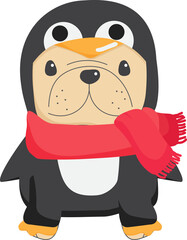 cute funny fancy Christmas cosplay french bulldog puppy