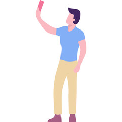 Man using phone vector icon isolated on white