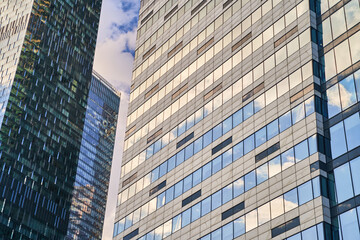 Obraz premium Moscow, Russia - 30.07.2022: Moscow City skyscrapers close up. International Business Center