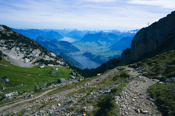  Lucerne's very own mountain, Pilatus, is one of the most legendary places in Central Switzerland. And one of the most beautiful. On a clear day the mountain offers a panoramic view of 73 Alpine peaks