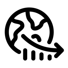 Obraz premium Global Crisis Line Icon Vector