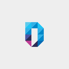 abstract geometric tech logo design with letter D, DN, ND