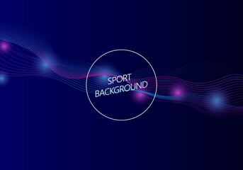 Sports background with lines. Modern colored sports background for wallpaper, soundtrack wave, music banner, energy, poster and speed backdrop. Abstract background concept with dynamic waves, vector