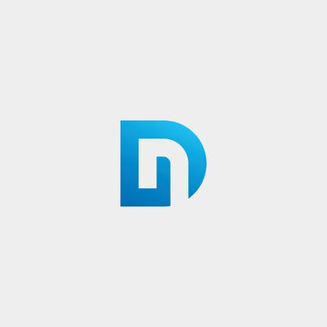 Abstract tech logo design with letter D, DN, ND