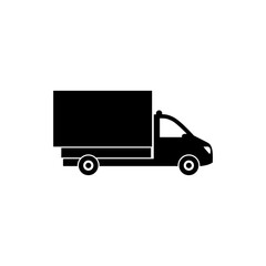 Small truck icon flat style illustration for web isolated on white background