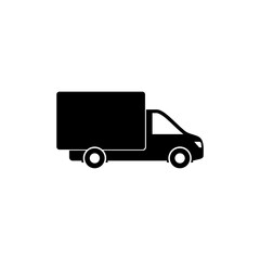 Small truck icon flat style illustration for web isolated on white background