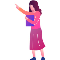 Woman character vector female employee flat icon