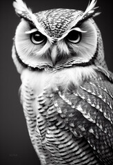 Portrait of a beautiful majestic White Owl