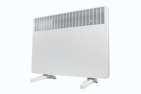Smart heater convector. Smart Home with the smart heating system. Electric panel heating concept. Radiator. Home electric heater battery isolated. 