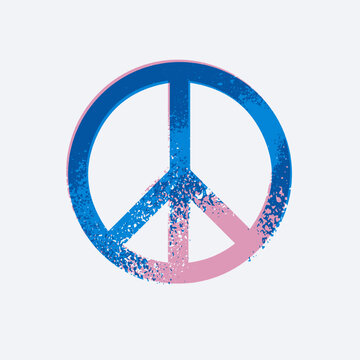 Antiwar peace pacifism colorful sign splash grunge style poster design. Eps 10 vector illustration.