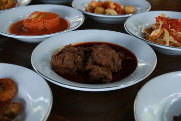 Minangkabau traditional food called rendang