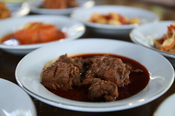 Minangkabau traditional food called rendang