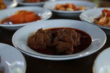 Minangkabau traditional food called rendang