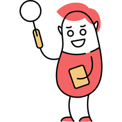 Vector character search with magnifying glass icon