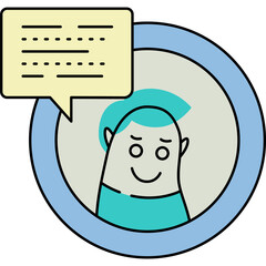 Funny character talk vector web communication icon