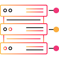 Server outline icon data storage cloud computer