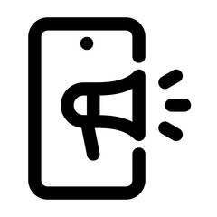 Mobile Advertising Line Icon Vector