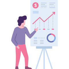 Marketing and data analysis flat vector icon