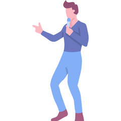 Man signing in microphone vector karaoke icon