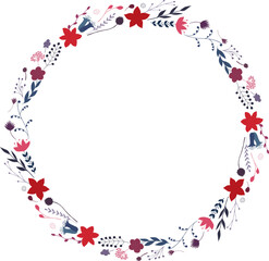 Floral wreath isolated on white background