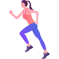 Fototapeta na wymiar Runner icon sport woman exercise vector isolated