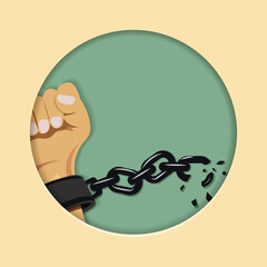 paper cut postcard human rights day