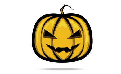 Pumpkin on white background Vector Illustration.