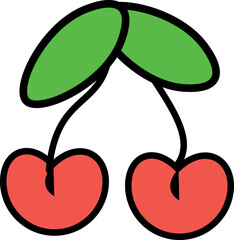 Simple cherry icon. Vector illustration