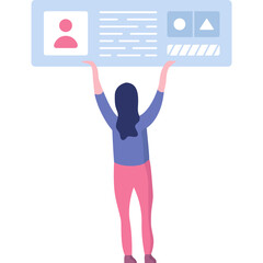 Business web site data analysis vector icon