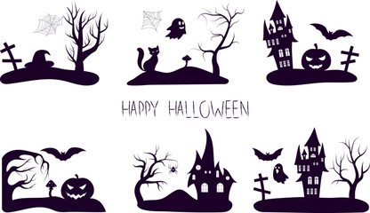 halloween icons set