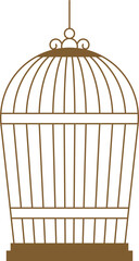 Retro metal birdcage flat illustration