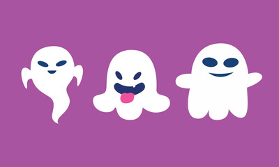 cute ghost vector flat design 