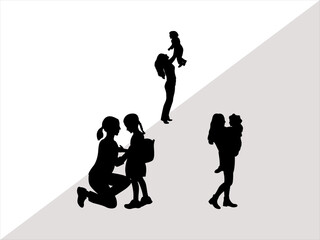 Mother With Kid SVG Cut Files | Mother With Kid Silhouette | Kid Svg | Mother Svg | Mother With Kid Bundle 