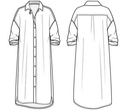 A detailed flat sketch (front and back) of one garment | Upwork
