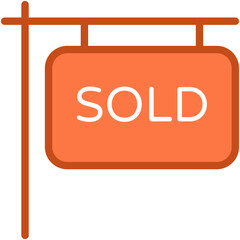 Sold Signboard Vector Icon 