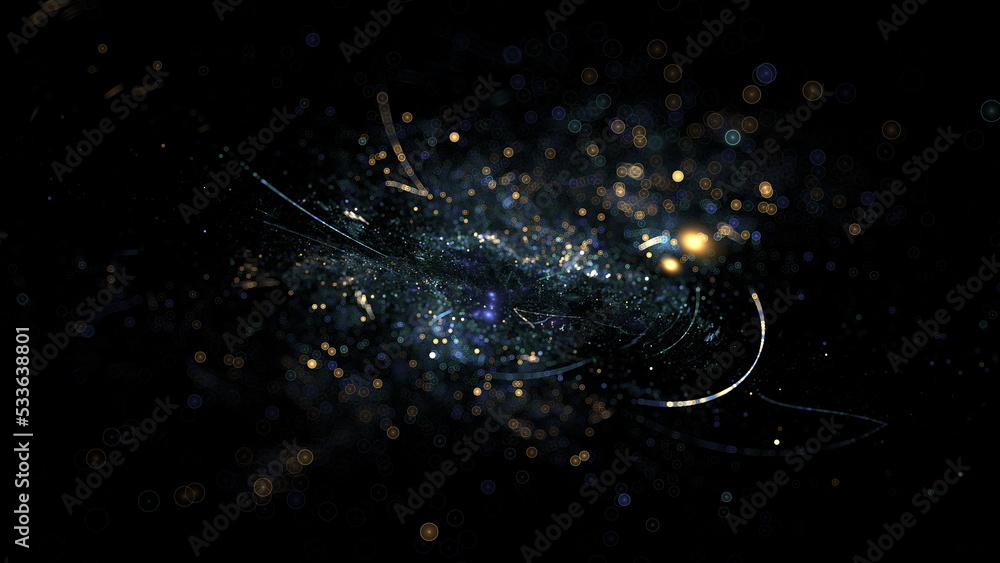 Poster digital abstract background. cloud technologies, big data computing, glowing elements. 3d illustrati