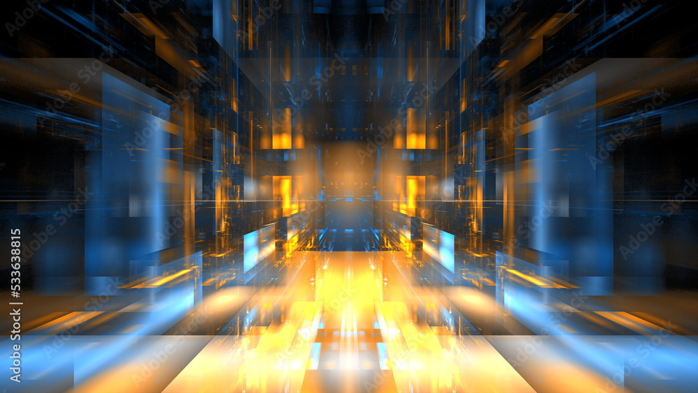Poster luminous technological abstract background. digital technologies, cloud computing, digital future. 3