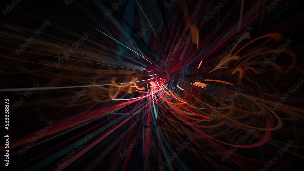 Poster digital abstract background. cloud technologies, big data computing, glowing elements. 3d illustrati