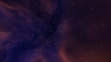 Cosmos is a nebula of gas, stars planets and galaxies. Expansion of the universe 3d render