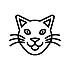 Cat icon. Cat silhouette symbol. Linear style sign for mobile concept and web design. House animals symbol logo vector illustration on white background.
