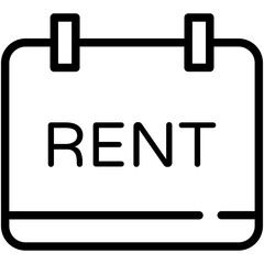 Rent Signboard Vector Icon 