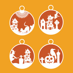 Halloween ornaments element vector set