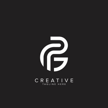 Abstract GP or PG letter logo vector icon.