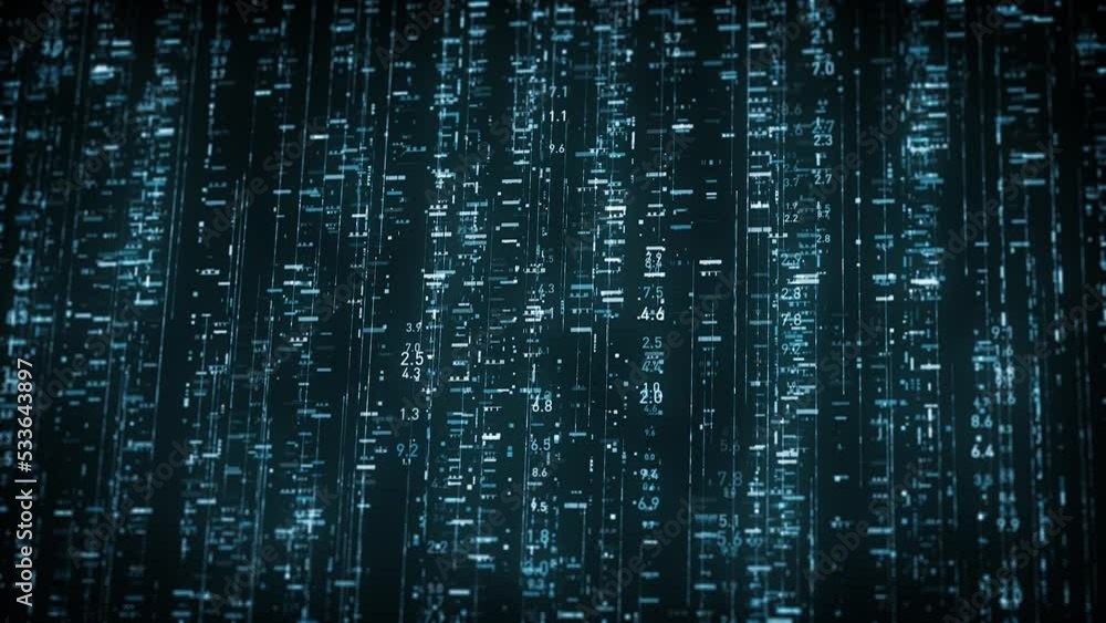 Poster big data digital business hitech background/ 4k animation of an abstract wallpaper big data business