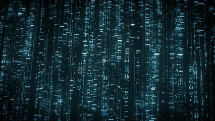 Big Data Digital Business Hitech Background/ 4k animation of an abstract wallpaper big data business digital technology background including connected lines and numbers matrix styled flowing with dept - Powered by Adobe