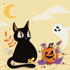 Fototapeta premium halloween cat